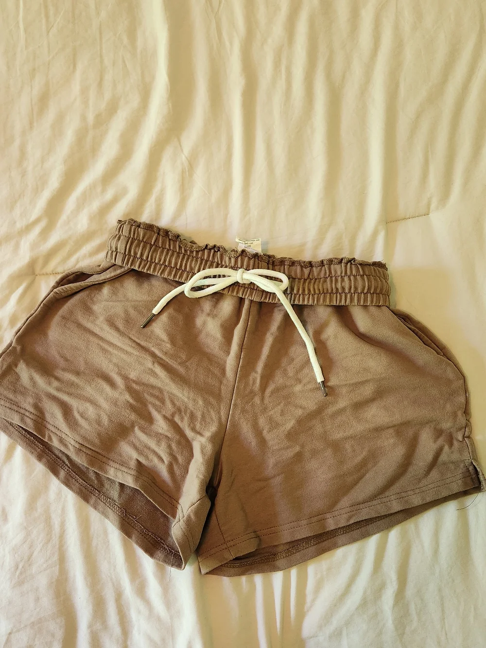 Automet Women’s Casual Elastic-Waist Brown Shorts